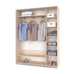 РОЛАНД Шкаф-купе с зеркалом Млечный дуб (450*1700) Р472 в Серове - serov.mebel24.online | фото 2