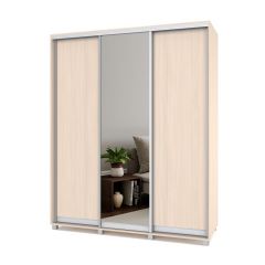 РОЛАНД Шкаф-купе с зеркалом Млечный дуб (450*1800) Р482 в Серове - serov.mebel24.online | фото