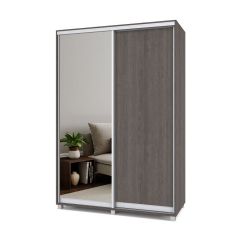 РОЛАНД Шкаф-купе зеркалом Анкор темный (600*1500) Р652 в Серове - serov.mebel24.online | фото