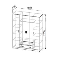 Шкаф ШК 1 (Ясень Анкор светлый) в Серове - serov.mebel24.online | фото 2