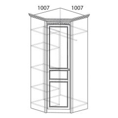 Шкаф угловой №183 "Лючия" Фасад зеркало (Угол 1007*1007) Дуб оксфорд серый в Серове - serov.mebel24.online | фото 2