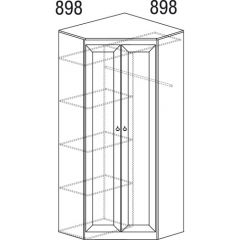 Шкаф угловой №606 Инна (угол 898*898) Денвер темный в Серове - serov.mebel24.online | фото 3