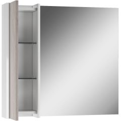 Шкаф-зеркало Uno 80 Дуб серый левый/правый Домино (DU1504HZ) в Серове - serov.mebel24.online | фото 4
