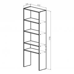 Стеллаж Элемент-1 (дуб сонома) в Серове - serov.mebel24.online | фото 2