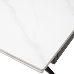 Стол FORIO 160 MATT WHITE MARBLE SOLID CERAMIC / BLACK, ®DISAUR в Серове - serov.mebel24.online | фото 9