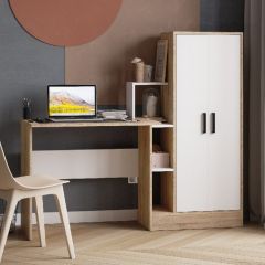 Стол компьютерный СКМ-1 ЛДСП Белый/Дуб сонома в Серове - serov.mebel24.online | фото