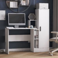 Стол компьютерный СКМ-2 ЛДСП Белый в Серове - serov.mebel24.online | фото
