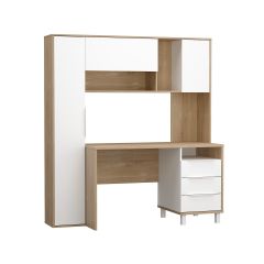 Стол рабочий 12.95 N Комфорт (Дуб сонома, Белый PE шагрень) в Серове - serov.mebel24.online | фото 2