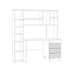 Стол рабочий 12.95 N Комфорт (Дуб сонома, Белый PE шагрень) в Серове - serov.mebel24.online | фото 3