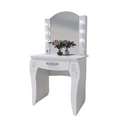Стол туалетный Розалия №12 + ПОДСВЕТКА (лиственница белая, омела) в Серове - serov.mebel24.online | фото