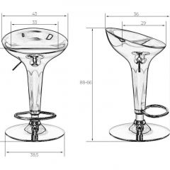Стул барный DOBRIN BOMBA LM-1004 (серебряный металлик) в Серове - serov.mebel24.online | фото