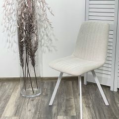 Стул ELVIS WZ2042-18 белая галька фактурный велюр / белый каркас М-City в Серове - serov.mebel24.online | фото