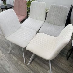 Стул ELVIS WZ2042-18 белая галька фактурный велюр / белый каркас М-City в Серове - serov.mebel24.online | фото 6