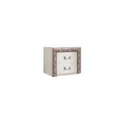 Тумба прикроватная (2 ящика) Тиффани Premium слоновая кость/серебро (ТФТП-2(П) в Серове - serov.mebel24.online | фото