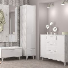 Вешалка с зеркалом Эго ВЗ-1 Бетон светлый в Серове - serov.mebel24.online | фото 2