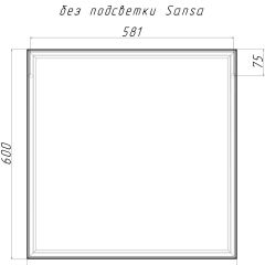 Зеркало Corsica 600х600 black без подсветки Sansa (SB1064Z) в Серове - serov.mebel24.online | фото 4