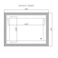 Зеркало Лондон 800х600 с подсветкой Домино (GL7019Z) в Серове - serov.mebel24.online | фото 8