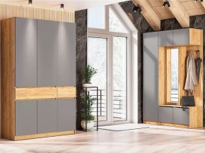 АВИНЬОН Прихожая Пенал (Дуб Крафт золотой/Графит серый) в Серове - serov.mebel24.online | фото 4