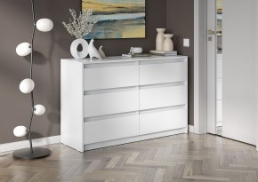 АЙДЕН КМ06-1200 Комод 6 ящиков (белый) в Серове - serov.mebel24.online | фото