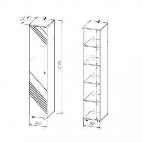БАЙКАЛ Пенал (Графит/Дуб золотой) в Серове - serov.mebel24.online | фото 3