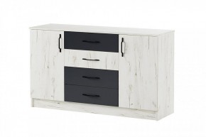 БЕАТРИС Комод К1400 (дуб крафт белый/антрацит) в Серове - serov.mebel24.online | фото 2