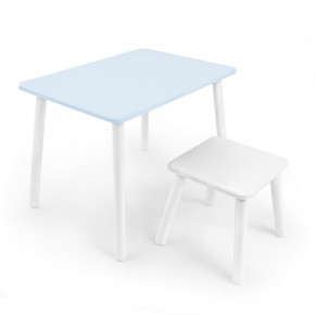 Детский комплект стол и табурет Rolti Baby (голубая столешница/белое сиденье/белые ножки) в Серове - serov.mebel24.online | фото