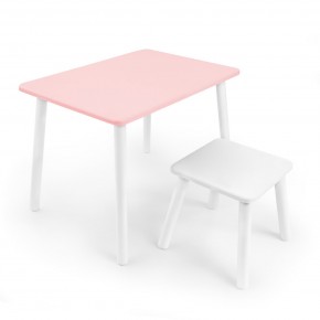 Детский комплект стол и табурет Rolti Baby (розовая столешница/белое сиденье/белые ножки) в Серове - serov.mebel24.online | фото