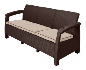 Диван Yalta Premium Sofa 3 Set (Ялта) шоколадный (+подушки под спину) в Серове - serov.mebel24.online | фото 1