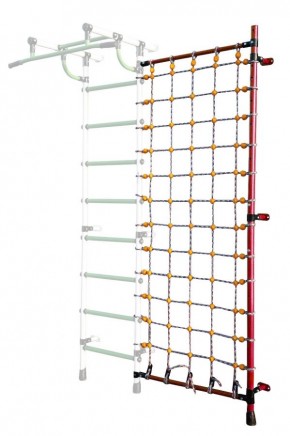 Дополнительная стойка к пристенному ДСК с сеткой для лазания, цв. красный в Серове - serov.mebel24.online | фото