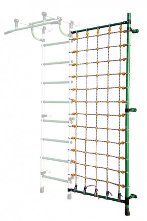 Дополнительная стойка к пристенному ДСК с сеткой для лазания, цв. зеленый в Серове - serov.mebel24.online | фото