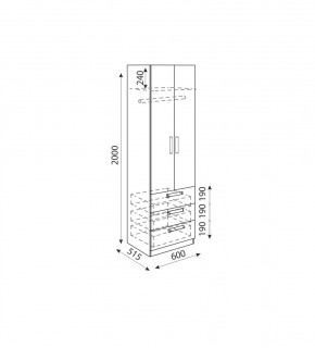 Дуглас (подростковая) М04 Шкаф с ящиками в Серове - serov.mebel24.online | фото 3