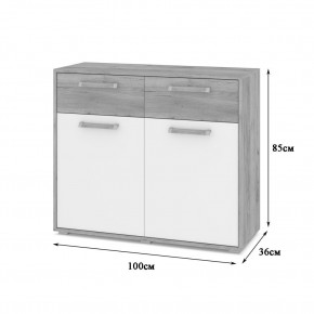 ФЛОРИДА Гостиная (модульная) дуб серый/белый в Серове - serov.mebel24.online | фото 6