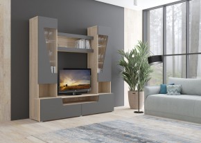 Гостиная АНТАЛИЯ (модульная) Сонома/Графит софт в Серове - serov.mebel24.online | фото