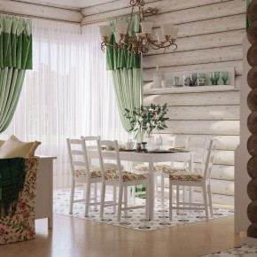Комлект Вествик обеденный стол и четыре стула, массив сосны, цвет белый в Серове - serov.mebel24.online | фото 1