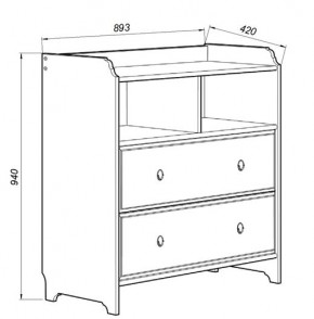 Комод 02 Вествик с двумя ящиками, массив сосны, цвет белый в Серове - serov.mebel24.online | фото 3