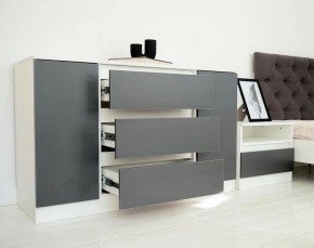 Комод 1200 Парус (Белый/Графит) в Серове - serov.mebel24.online | фото 4