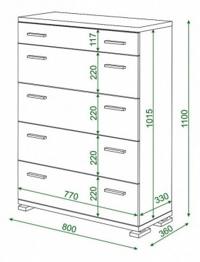 Комод Домино КМ-1 в Серове - serov.mebel24.online | фото 2