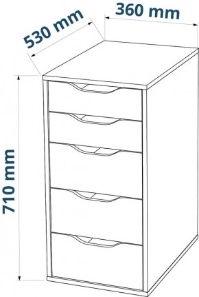 Комод Ингар белый с пятью выдвижными ящиками в Серове - serov.mebel24.online | фото 3