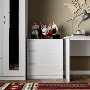 Комод КАСТОР с тремя ящиками, цвет белый в Серове - serov.mebel24.online | фото 3