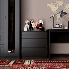 Комод КАСТОР с тремя ящиками, цвет Дуб Венге в Серове - serov.mebel24.online | фото 3