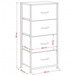 Комод Leset Линкс 4 ящ. (к/з), Каркас Белый, ящики Белые в Серове - serov.mebel24.online | фото 8