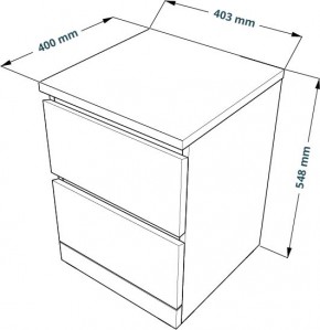 Комод Варма 2 с двумя выдвижными ящиками, цвет белый в Серове - serov.mebel24.online | фото 3