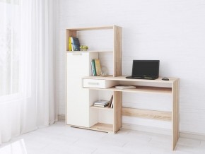 Компьютерный стол Квартет-8 дуб сонома/белый в Серове - serov.mebel24.online | фото