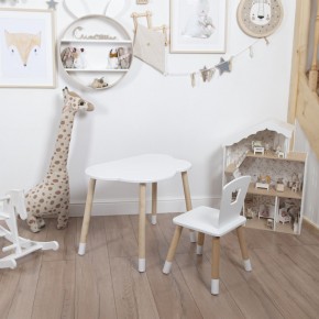 Комплект детский стол ОБЛАЧКО и стул КОРОНА ROLTI Baby (белая столешница/белое сиденье/береза ножки) в Серове - serov.mebel24.online | фото 2