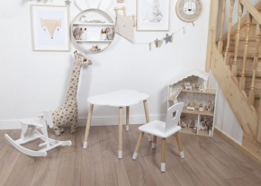 Комплект детский стол ОБЛАЧКО и стул КОРОНА ROLTI Baby (белая столешница/белое сиденье/береза ножки) в Серове - serov.mebel24.online | фото 5