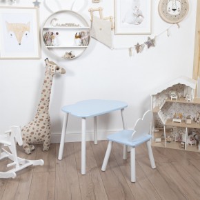 Комплект детский стол ОБЛАЧКО и стул ОБЛАЧКО ROLTI Baby (голубая столешница/голубое сиденье/белые ножки) в Серове - serov.mebel24.online | фото