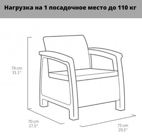 Комплект мебели Корфу Рест (Corfu Rest - without table) коричневый в Серове - serov.mebel24.online | фото 3