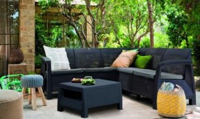 Комплект мебели угловой Корфу Релакс Сет (CORFU II RELAX SET) графит в Серове - serov.mebel24.online | фото 3