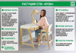 Комплект растущий стол и стул с чехлом 38 попугаев «Вуди» (Белый, Белый, Беж) в Серове - serov.mebel24.online | фото