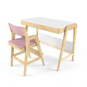 Комплект растущий стол и стул с чехлом 38 попугаев «Вуди» (Белый, Береза, Розовый) в Серове - serov.mebel24.online | фото